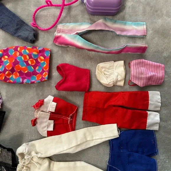 Vintage Barbie other Doll Clothes Pants Shirts Dresses Accessories Lot - Picture 4 of 7
